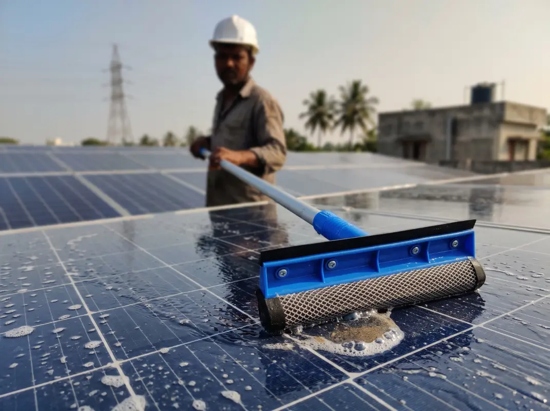 Solar panel water cleaning and maintenance technique