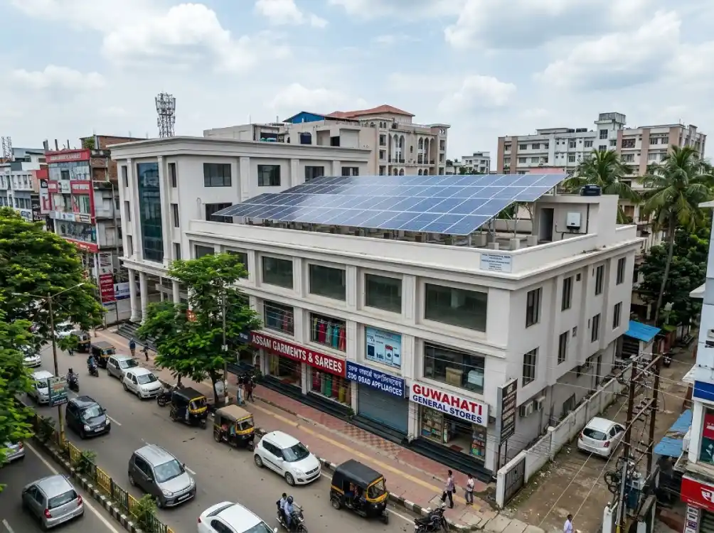 10kW commercial solar installation on Zoo Road Guwahati